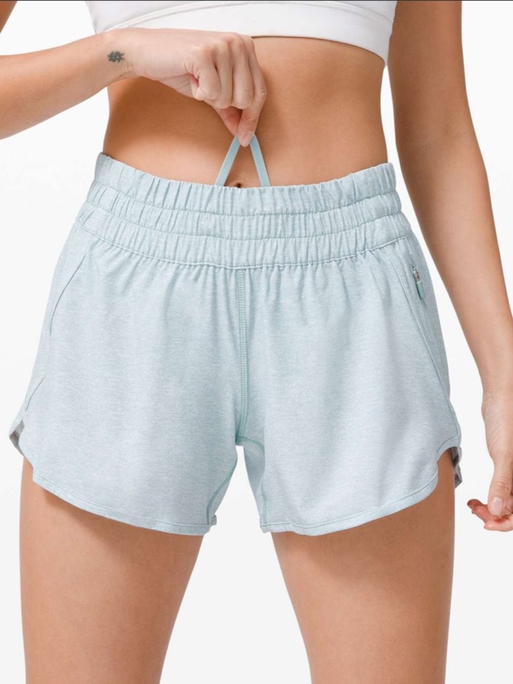 NWT Lululemon Tracker Short V *4" Heather Lux Multi Hazy Jade Size 6